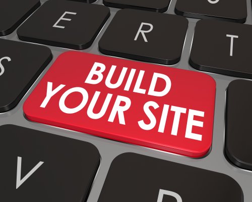 computer laptop keyboard red build your website button key website builders